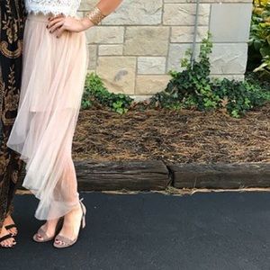 Mesh High-Low Skirt